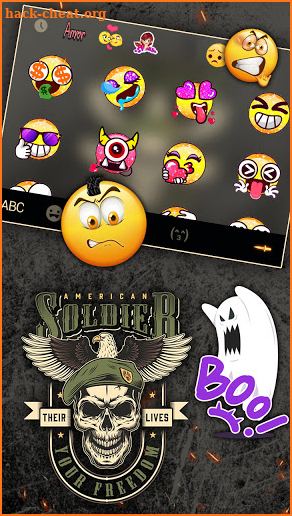 Eagle Soldier Skull Keyboard Background screenshot