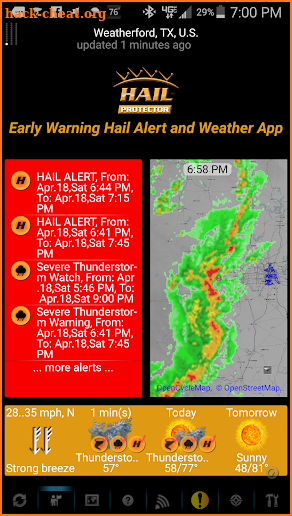 Early Warning Hail Alerts screenshot