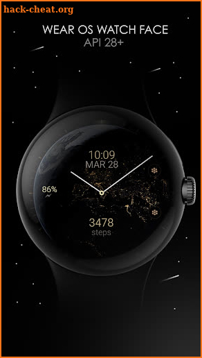 Earth analog watch face screenshot