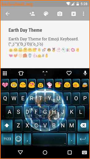 Earth Day Emoji Keyboard Theme screenshot