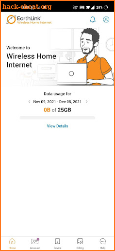 EarthLink Wireless Home Internet screenshot