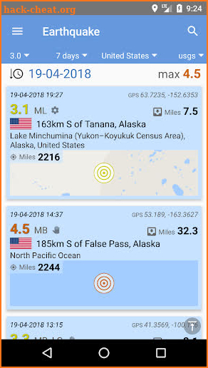 Earthquake screenshot