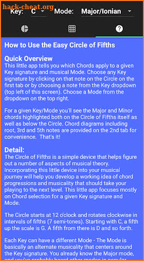 Easy Circle of Fifths (no ads, 100% free) screenshot