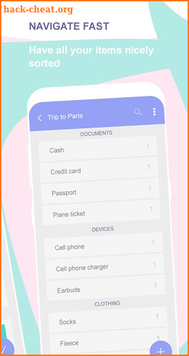 Easy Pack - travel packing lists screenshot