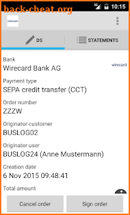 eBanking VEU screenshot