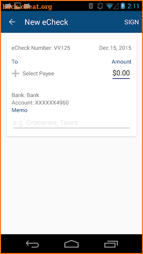 eChecksPro Mobile Checkbook screenshot