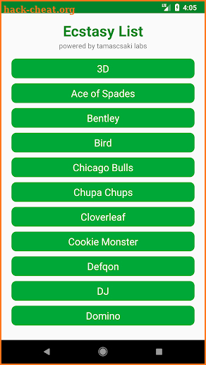 Ecstasy List screenshot
