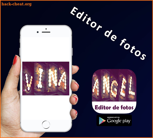 Editor de fotos : escriba su nombre con una vela screenshot