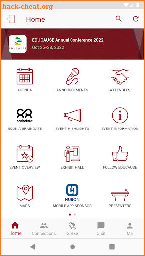 EDUCAUSE EVENTS screenshot