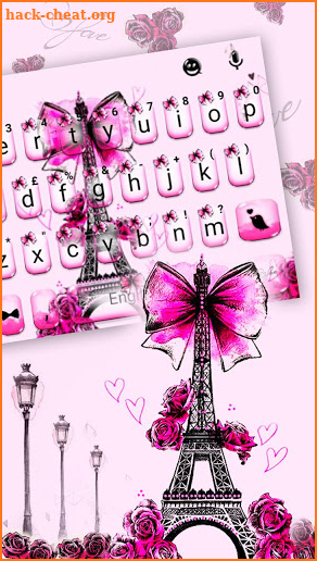 Eiffel Tower Bowknot Keyboard Theme screenshot