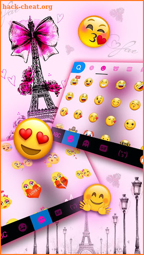 Eiffel Tower Bowknot Keyboard Theme screenshot