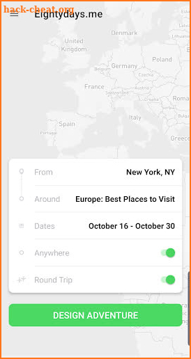 Eightydays.me: Booking multi-city Eurotrips screenshot