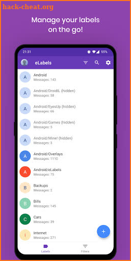 eLabels - manage email labels screenshot