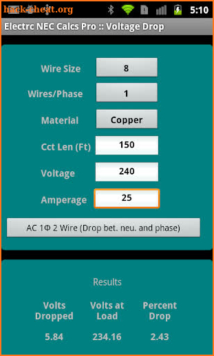 Electrc NEC Calcs Pro screenshot