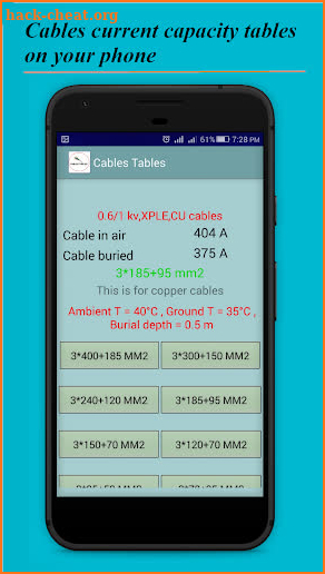 Electrical Cables Tables Pro (No Ads) screenshot