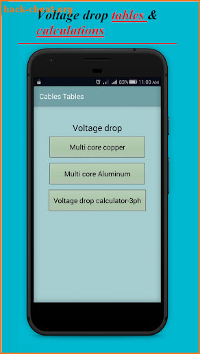 Electrical Cables Tables Pro (No Ads) screenshot