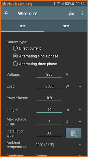 Electrical Calculations PRO Key screenshot