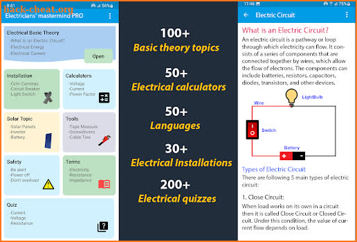 Electricians' mastermind PRO screenshot