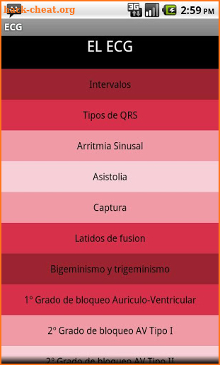 Electrocardiograma ECG Tipos screenshot