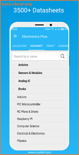 Electronics Plus :100+ Calculator, 3500+ Datasheet screenshot