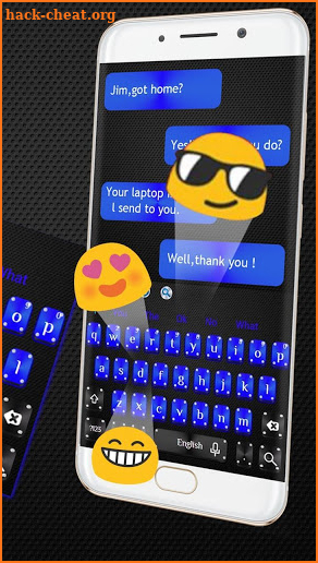 Elegant Blue Black Keyboard screenshot