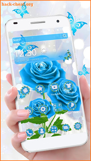 Elegant Blue Rose Theme🌹 screenshot