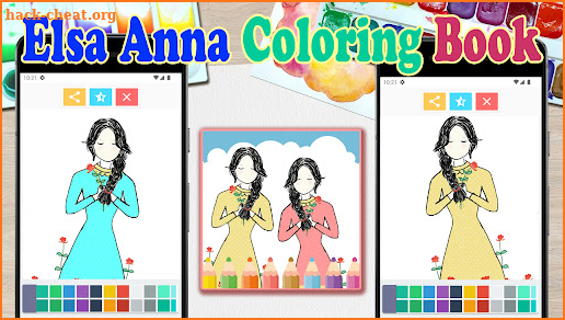 Elsa and Anna Coloring Book screenshot