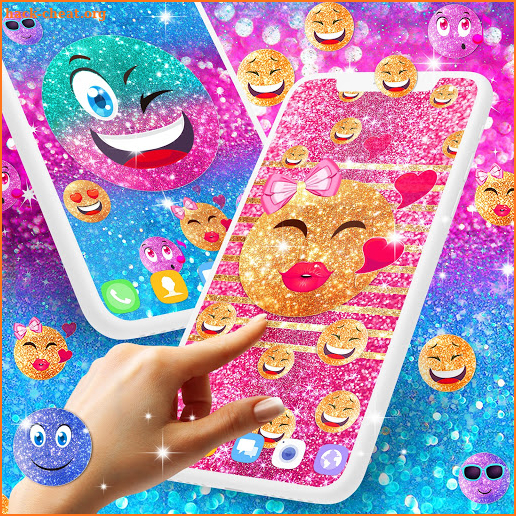 Emoji glitter live wallpaper screenshot