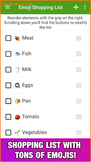 Emoji Grocery Shopping List screenshot