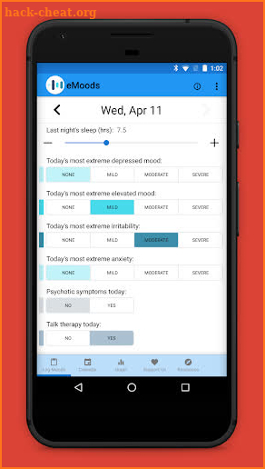 eMoods Bipolar Mood Tracker screenshot