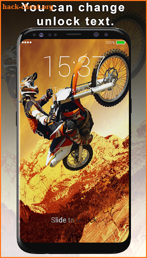 Enduro Motorcycle Racing Lock Screen screenshot