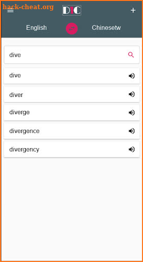 English - Chinese traditional Dictionary (Dic1) screenshot