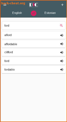 English - Estonian Dictionary (Dic1) screenshot