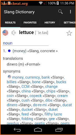 English Spanish Slang Dictionary screenshot