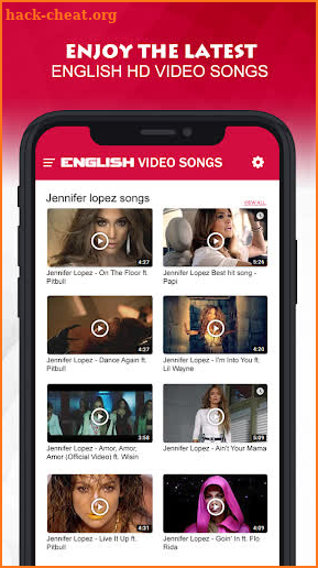 English video songs - English Album Songs screenshot