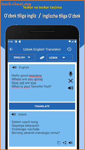 Englishcha O'zbekcha Tarjimon screenshot