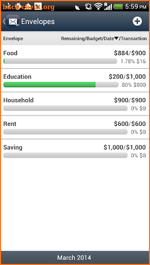 Envelope Budget screenshot