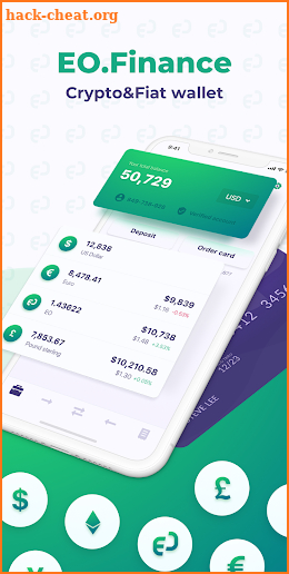 EO.Finance: Crypto&Fiat Wallet. Bitcoin EOS Ripple screenshot