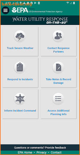 EPA's Response On The Go screenshot