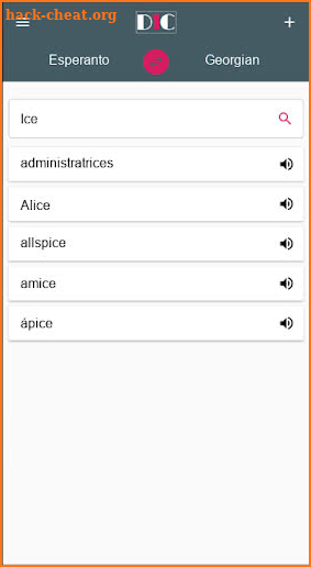 Esperanto - Georgian Dictionary (Dic1) screenshot