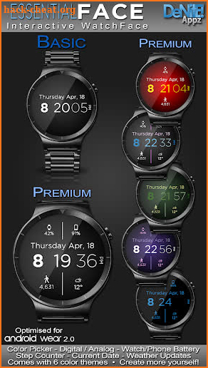 Essential Face HD WatchFace Widget Live Wallpaper screenshot