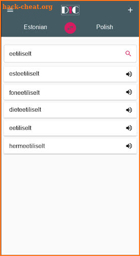 Estonian - Polish Dictionary (Dic1) screenshot