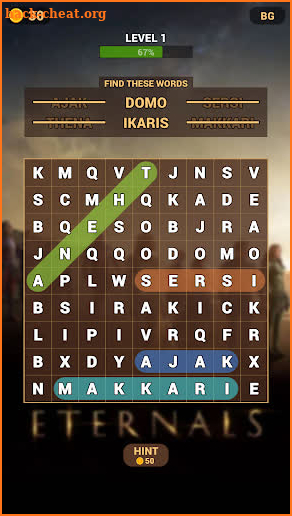 Eternals Word Search screenshot