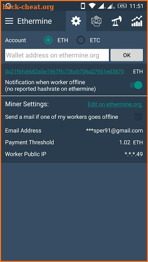 Ethermine Pool Monitor & Notification screenshot