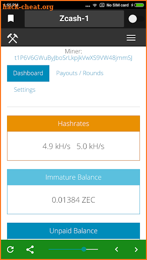 Ethermine Worker Monitor screenshot