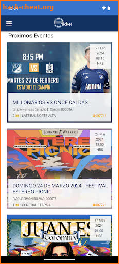 eticket Colombia screenshot