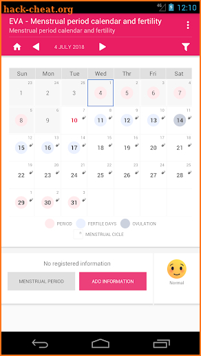 EVA - Menstrual calendar and fertility screenshot