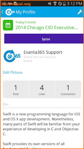 Evanta365 screenshot