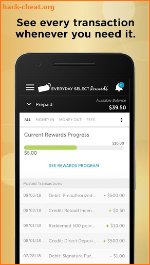 Everyday Select Rewards Visa® Prepaid Card screenshot