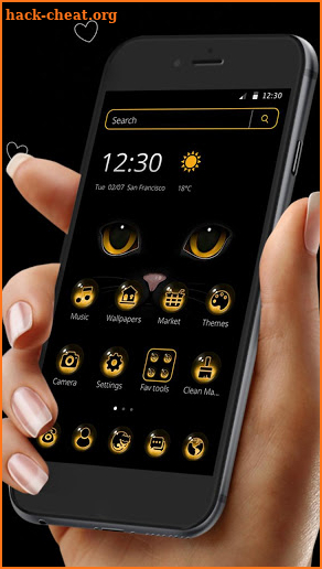 Evil Black Cat Face Emoji Theme screenshot
